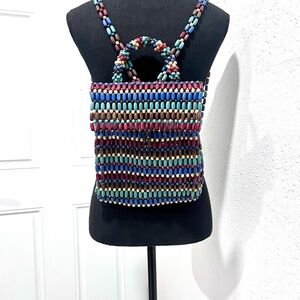 Multicolor Beaded‎ Women's Backpack OS